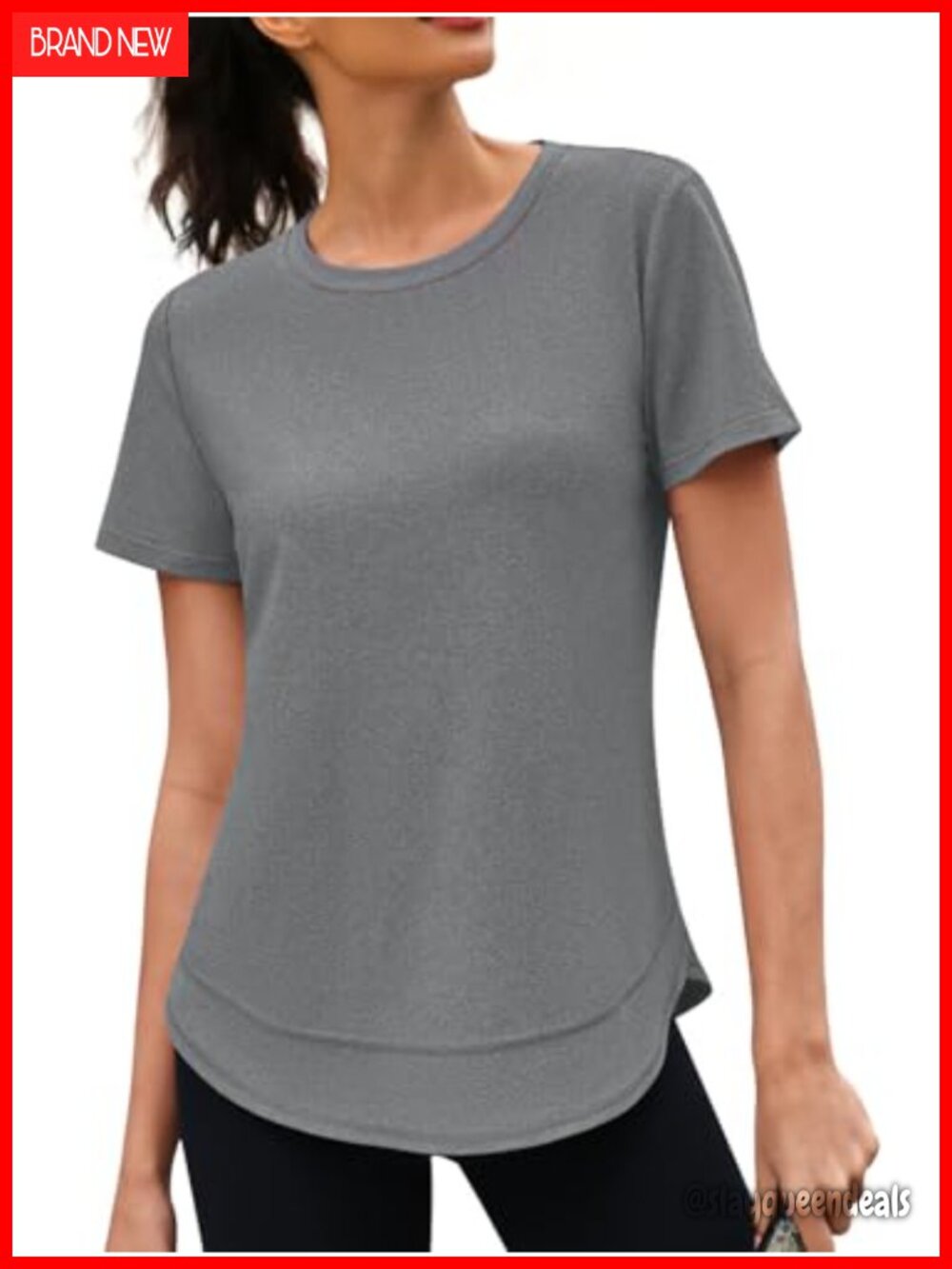 Womens Workout Tops Short Sleeve Crewneck Quick Dry Yoga Running Shirt